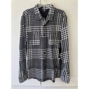 NWT Volcom Black & White Plaid Flannel Button Down Shirt S